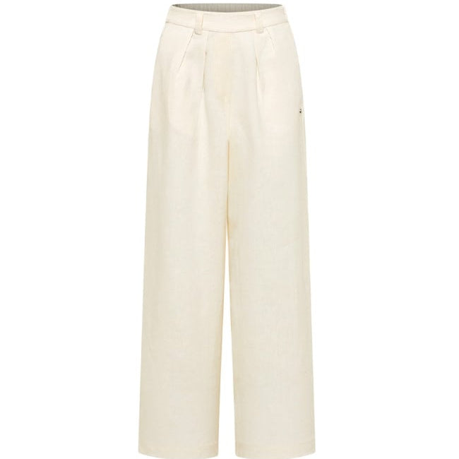 TRANQUILLO linnen broek met plooien WHITE