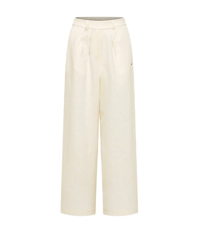 TRANQUILLO linnen broek met plooien WHITE