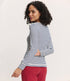 TRANQUILLO gestreept v-hals shirt SILVIE BLUE met knoopjes tencel