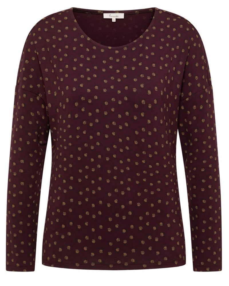 TRANQUILLO shirt met print FELICE BURGUNDY van ecovero
