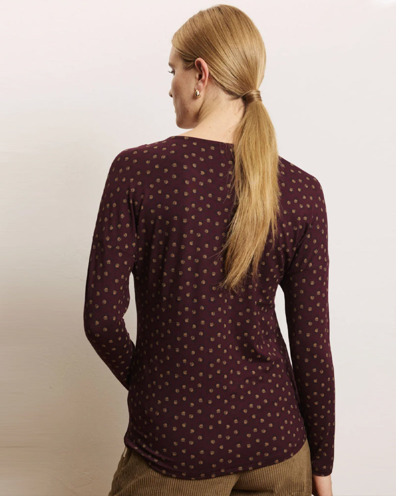 TRANQUILLO shirt met print FELICE BURGUNDY van ecovero