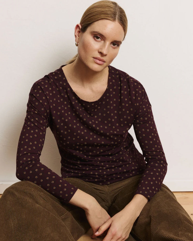 TRANQUILLO shirt met print FELICE BURGUNDY van ecovero