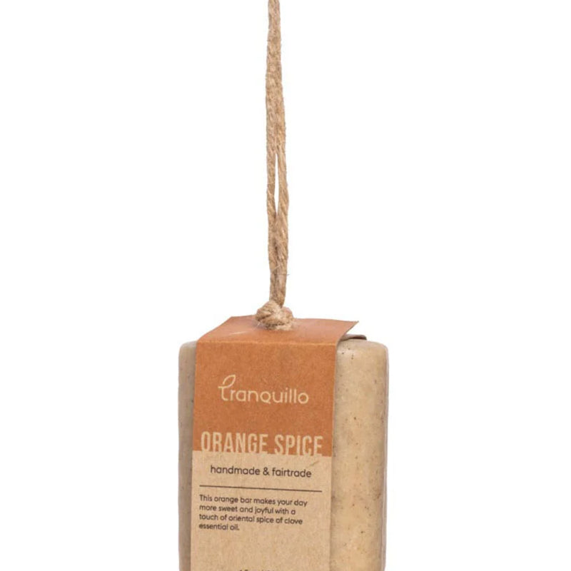 TRANQUILLO zeep aan koordje ORANGE SPICE 120 gr ZERO WASTE