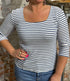 TRANQUILLO gestreept shirt LOLLY BLUE tencel katoen