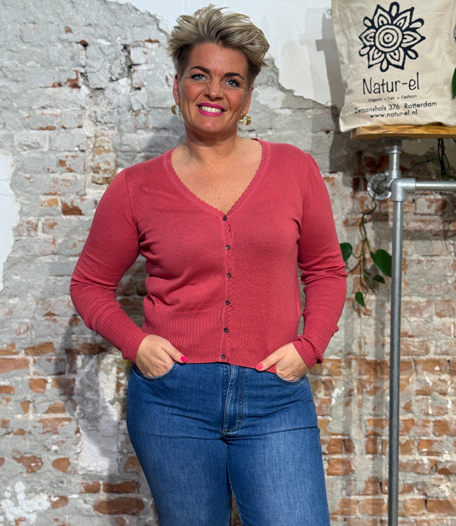 TRANQUILLO v-hals vest LINA BERRY biologisch katoen