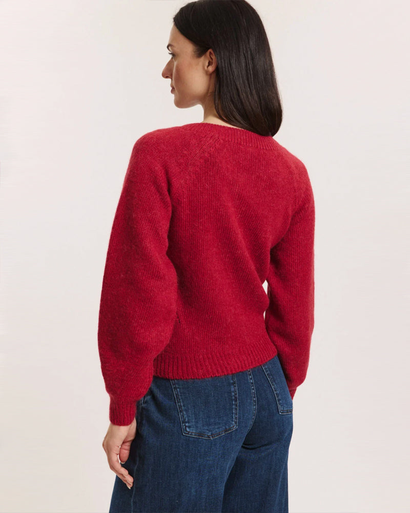 TRANQUILLO vest ASTRYD RED biologisch katoen alpaca