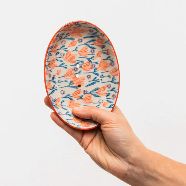 TRANQUILLO Zeep schaaltje van keramiek FLORALE Handmade & Fairtrade