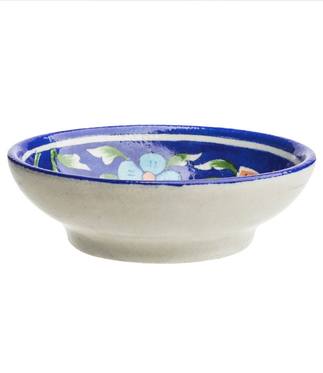TRANQUILLO Zeep schaaltje van keramiek BLUE BLOOM Handmade & Fairtrade