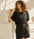 WIDDA korte broek SKORT BLACK van pure ramie