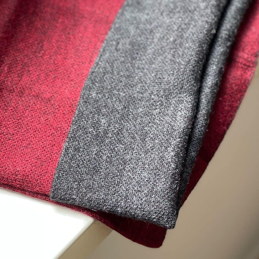Wollen Nierwarmer van baby alpaca ROOD ZWART 47 reversible