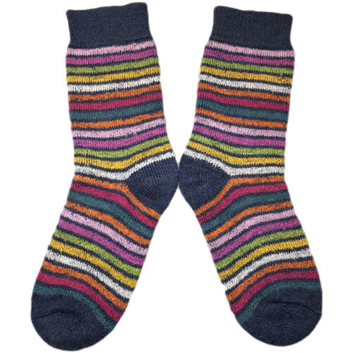 HIRSCH dikke wollen ski sokken REGENBOOG BLAUW 016E 09